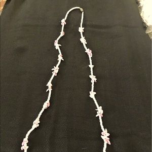 Women’s shell necklace with tiny pearls 15”